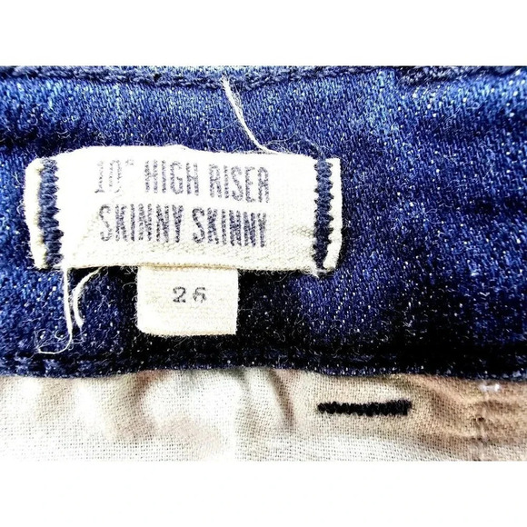 Madewell Size 26X28 Women's 10" High Rise Skinny Skinny Blue Denim Logo Jeans - Picture 5 of 11